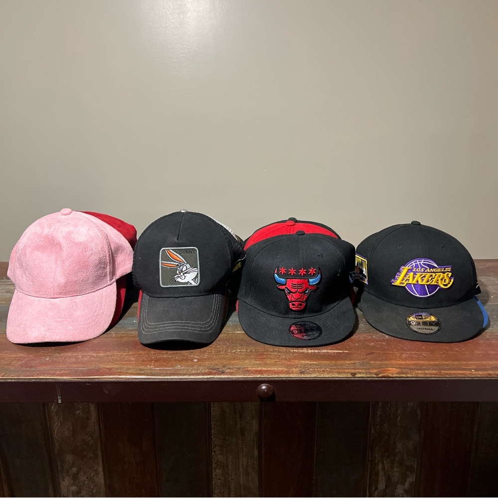 New Era Snapback Hat Lot Of 24 Chicago Bulls/Lakers/Nike/LookOuts Cap bundle🦄
